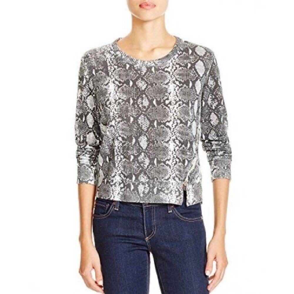 Sundry Python Side Zip Pullover Sweatshirt Small